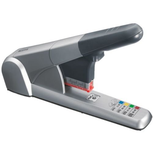 Leitz 5551 Full Strip Heavy Duty Stapler Flat Clinch 80 Sheet Silver 55510084 (20577ES)