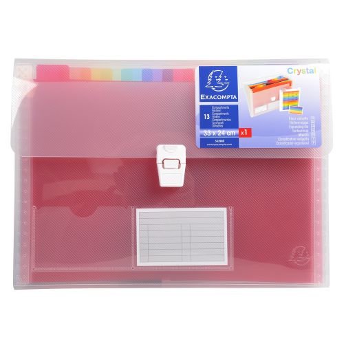 Exacompta Expanding File Polypropylene 330x250mm 13 Pocket Clear (20707EX)
