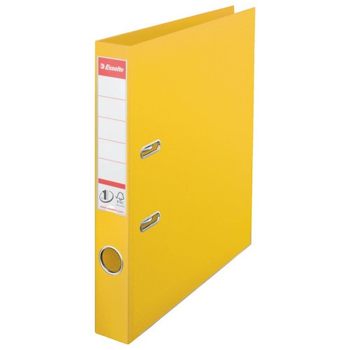 Esselte No. 1 Power Mini Lever Arch File PP Slotted 50mm Spine A4 Yellow (20822ES)