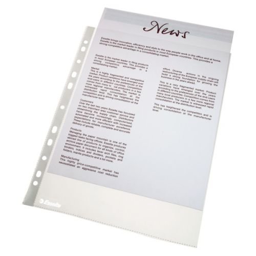 Esselte Multi Punched Pocket Polypropylene A4 38 Micron Top Opening Clear (Pack 100) 56133 (21305ES)
