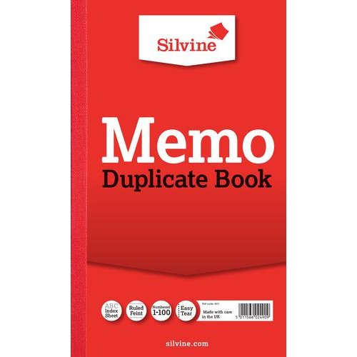 Silvine Duplicate Book Carbon Ruled Taped Cloth Binding (21470SC)