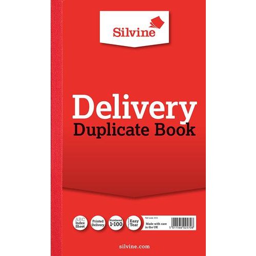 Silvine 210x127mm Duplicate Delivery Book Carbon Ruled 1 100 Taped Cloth Binding 100 Sets (Pack 6) (21666SC)