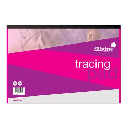 Silvine A3 Tracing Pad 63gsm 40 Sheets (Pack 5) (21687SC)