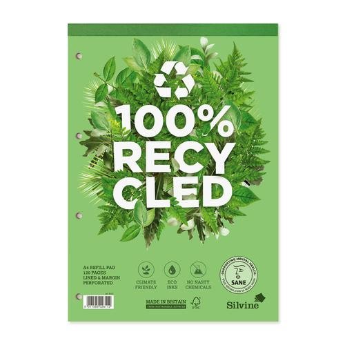 Silvine Premium A4 Refill Pad Recycled Ruled (21729SC)