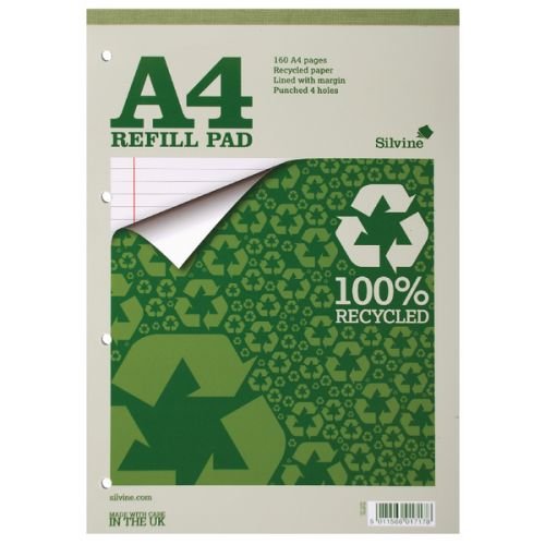 Silvine A4 Refill Pad Recycled Ruled (21764SC)