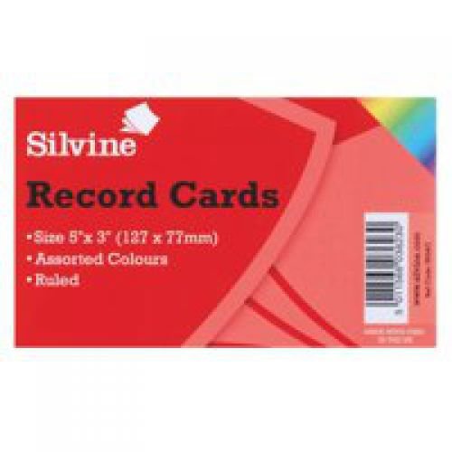 ValueX Record Cards Ruled 126x77mm Assorted Colours (Pack 100) (21771SC)