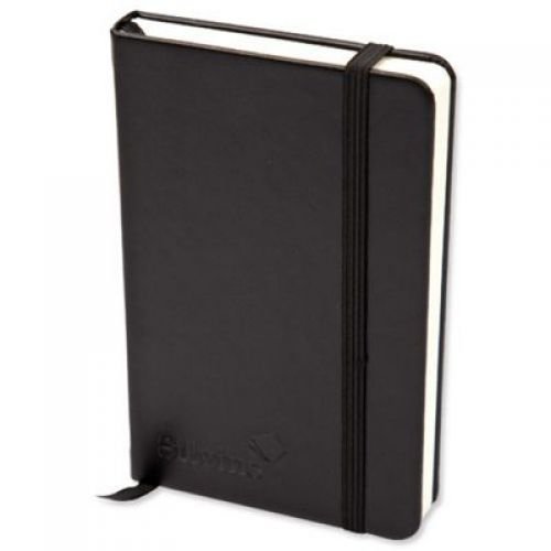 Silvine Executive Soft Feel Notebook 80gsm Ruled with Marker Ribbon 160pp A4 Black (21778SC)