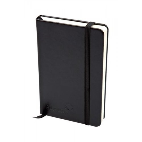 Silvine Executive Soft Feel Notebook 80gsm Ruled with Marker Ribbon 160pp A5 Black (21785SC)