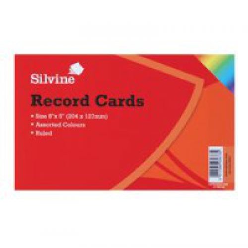 ValueX Record Cards Ruled 203x127mm Assorted Colours (Pack 100) (21799SC)