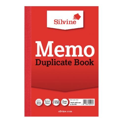 Silvine 152x102mm Duplicate Memo Book Carbon Ruled 1 100 Taped Cloth Binding 100 Sets (Pack 12) (22121SC)