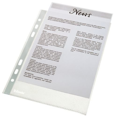 Esselte Multi Punched Pocket Polypropylene A5 50 Micron Top Opening Clear (Pack 100) 23782 (22481ES)