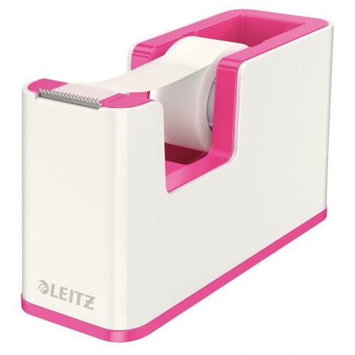 Leitz WOW Dual Colour Tape Dispenser for 19mm Tapes White/Pink 53641023 (22607ES)