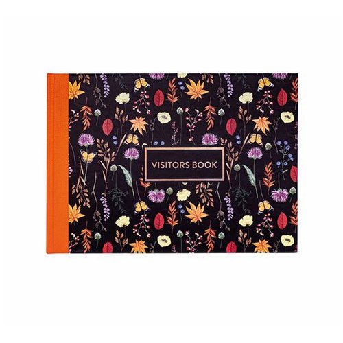 Pukka Bloom Visitors Book A4 Black Floral 9687 BLM (24004PK)