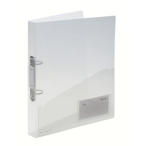 Rexel Ice Ring Binder Polypropylene 2 O Ring A4 25mm Rings Clear (Pack 10) (27500AC)