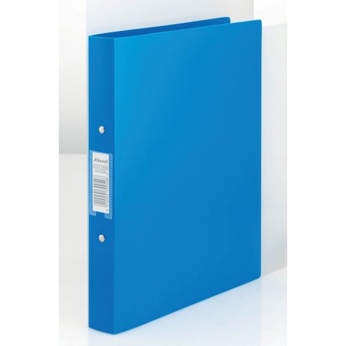 Rexel Budget Ring Binder Semi rigid Polypropylene 2 O Ring 25mm Size A4 Blue (27528AC)