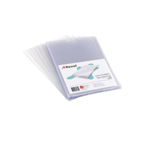 Rexel Nyrex Card Holder Polypropylene 127x65mm Top Opening Clear (Pack 25) (27549AC)