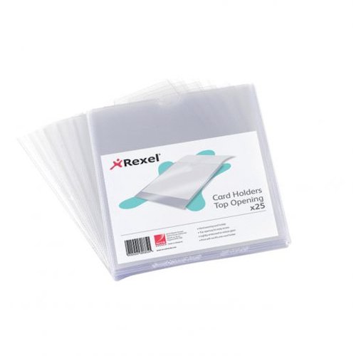 Rexel Nyrex Card Holder Polypropylene 152x102mm Top Opening Clear (Pack 25) 12030 (27556AC)