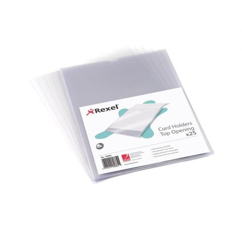 Rexel Nyrex Card Holder Polypropylene A4 Top Opening Clear (Pack 25) 12081 (27570AC)