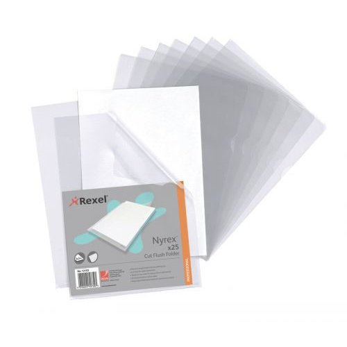 Rexel Nyrex Folder Cut Flush A4 Clear (27591AC)