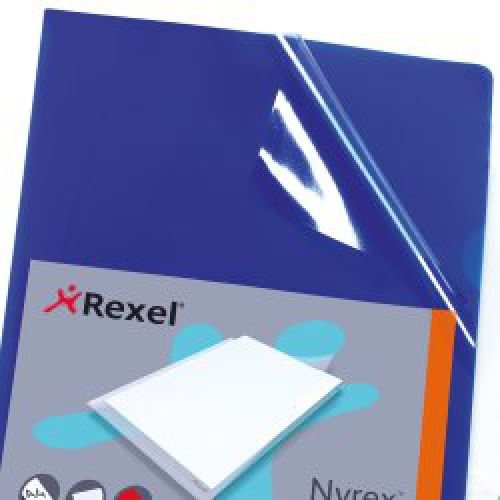 Rexel Nyrex Folder Cut Flush A4 Blue (27605AC)