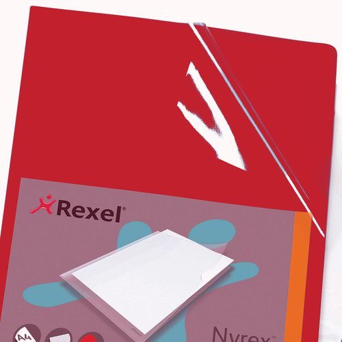 Rexel Nyrex Folder Cut Flush A4 Red (27619AC)