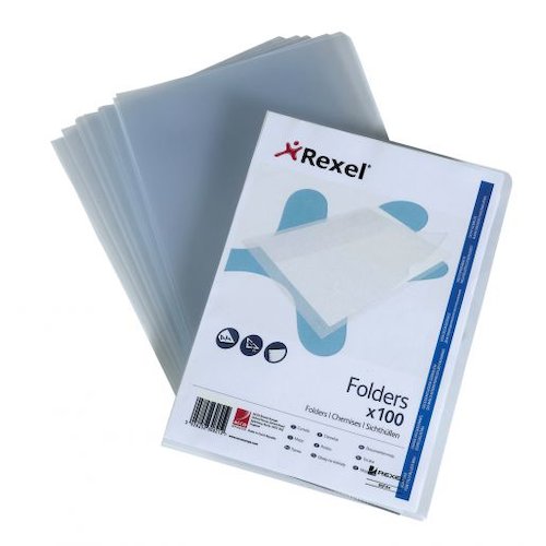 Rexel SuperFine Folders Polypropylene A4 110 Micron Clear (Pack 100) 12175 (27661AC)