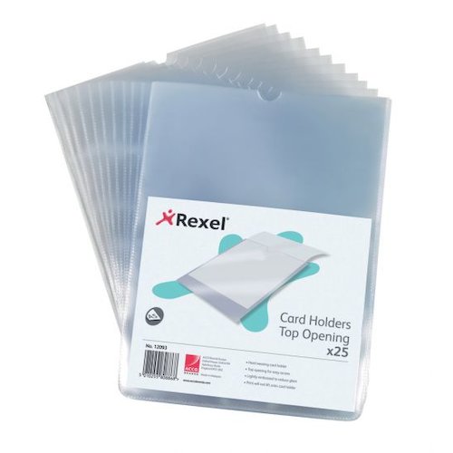 Rexel Nyrex Card Holder Polypropylene A5 Top Opening Clear (Pack 25) 12093 (27682AC)