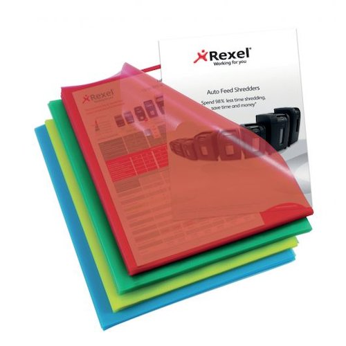 Rexel Cut Flush Folder Polypropylene Copy secure Embossed Finish A4 Assorted (27710AC)