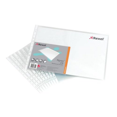 Nyrex Reinforced Multi Punched Pocket Polypropylene A3 85 Micron Top Opening Embossed 11440 (Pack 10) 11440 (27738AC)