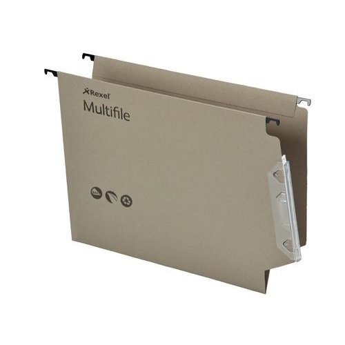 Rexel Multifile 330 A4 Lateral Suspension File Manilla 15mm V Base Green (Pack 50) 78080 (27864AC)