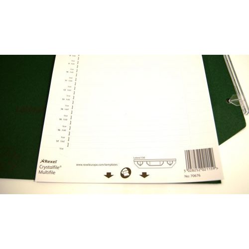 Rexel Crystalfile Classic Card Inserts for Lateral Suspension File Tabs White (27892AC)