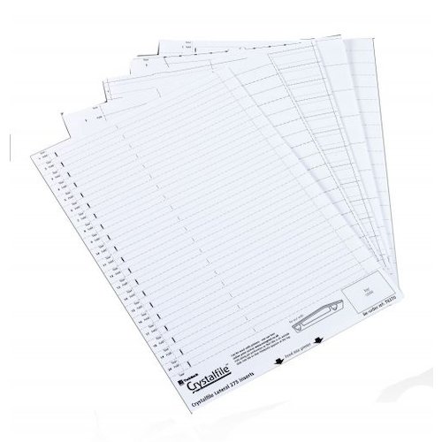 Rexel Crystalfile Classic Card Inserts for Suspension File Tabs White (27920AC)