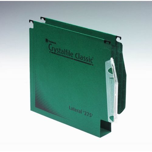 Rexel Crystalfile Classic 275 Foolscap Lateral Suspension File Manilla 50mm Green (Pack 50) 71762 (27997AC)