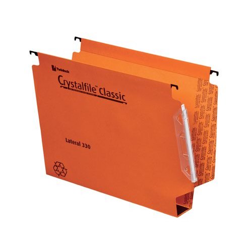 Rexel Crystalfile Classic 300 Foolscap Lateral Suspension File Manilla 50mm Orange (Pack 25) 70673 (28025AC)