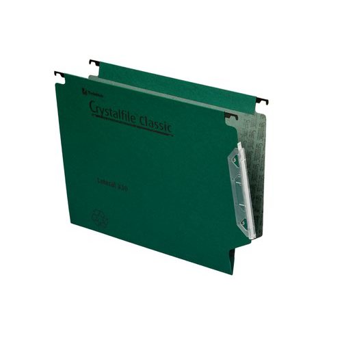 Rexel Crystalfile Classic 300 Foolscap Lateral Suspension File Manilla 15mm V Base Green (Pack 50) 70670 (28032AC)