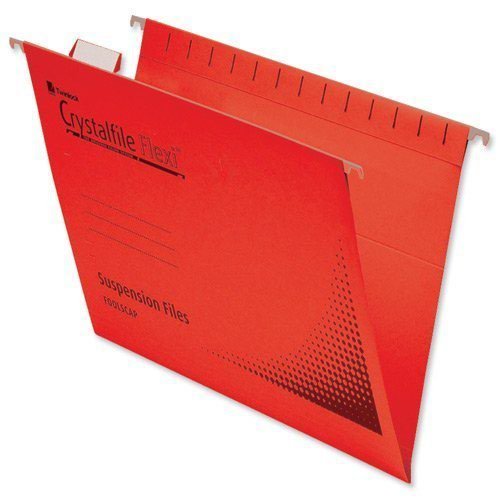 Rexel Flexifile Foolscap Lateral Suspension File Manilla 15mm V Base Red (Pack 50) 3000042 (28326AC)