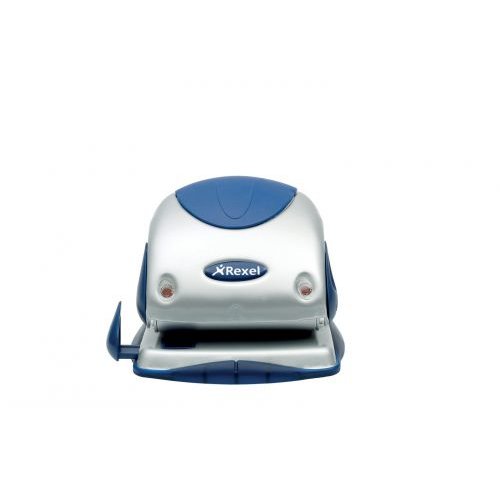 Rexel P225 2 Hole Punch Metal 25 Sheet Silver/Blue 2100744 (28396AC)