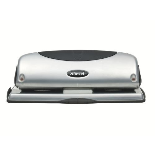 Rexel P425 Hole Punch Metal 4 Hole 25 Sheet Silver/Black 2100753 (28417AC)