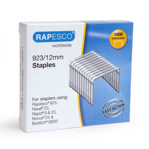 Rapesco 923/12mm Galvanised Staples (Pack 1000) (29457RA)