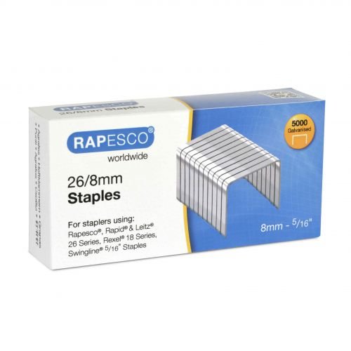 Rapesco 26/8mm Galvanised Staples (Pack 5000) (29471RA)