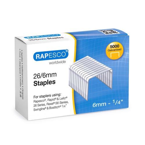 Rapesco 26/6mm Galvanised Staples (29478RA)