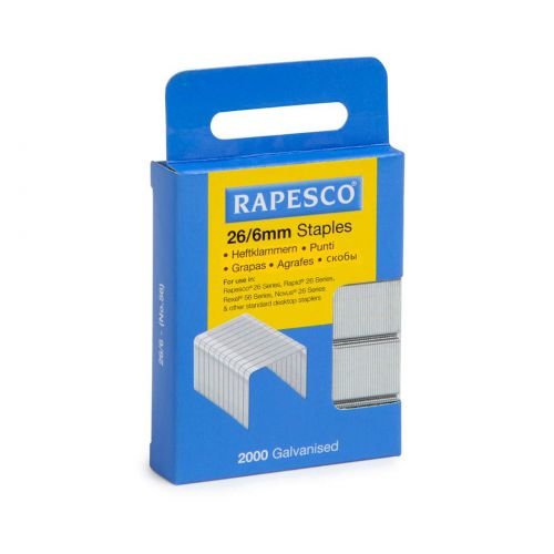 Rapesco 26/6mm Galvanised Staples Retail (29751RA)