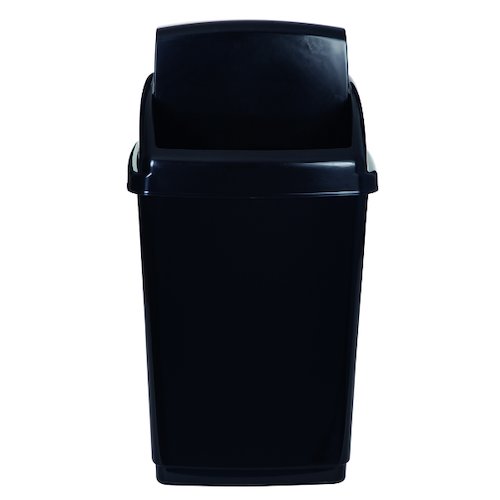 2Work Swing Top Bin 50 Litre Black RB02381 (2W810012)