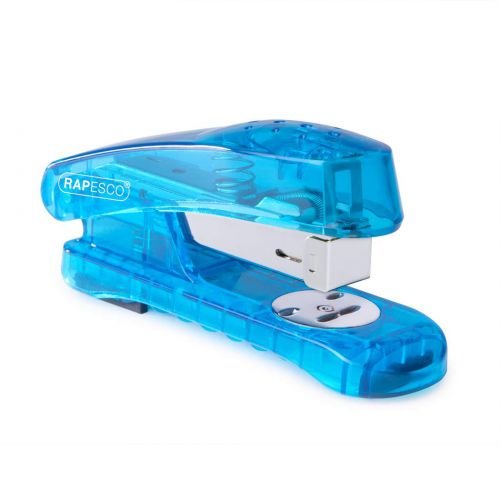 Rapesco Snapper Half Strip Stapler Plastic 20 Sheet Transparent Blue (30066RA)