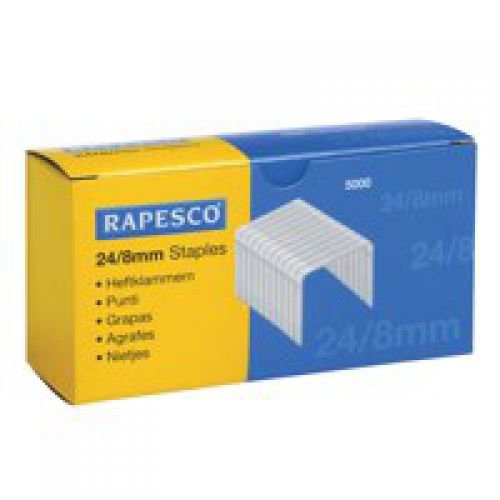 Rapesco 24/8mm Galvanised Staples (Pack 5000) (30227RA)
