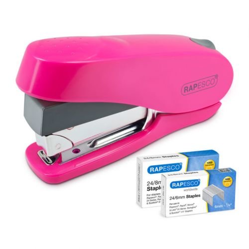 Rapesco Luna Less Effort Half Strip Stapler 50 Sheet Pink (30248RA)