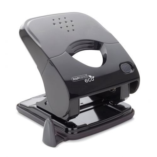 Rapesco Eco X5 40ps Less Effort 2 Hole Punch Plastic Black (30297RA)