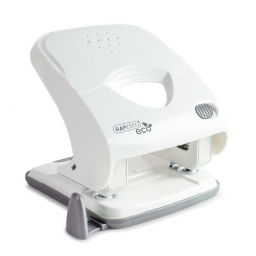 Rapesco Eco X5 40ps Less Effort 2 Hole Punch Plastic Soft White (30304RA)