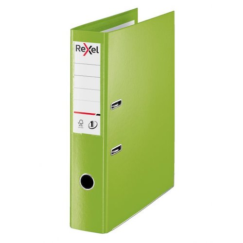 Rexel Choices Lever Arch File Polypropylene Foolscap 75mm Spine Width Green (Pack 10) 2115514 (30496AC)