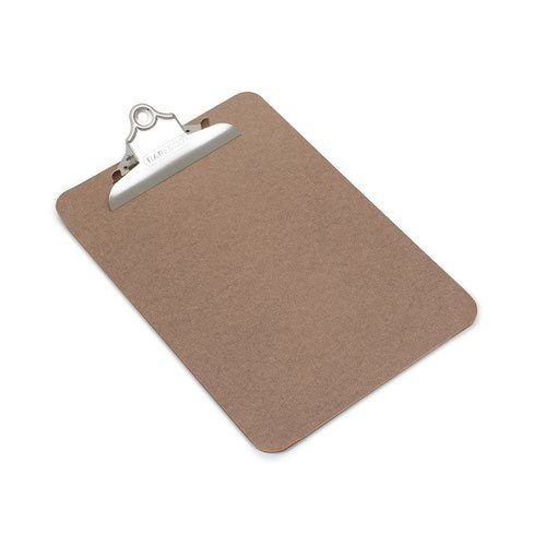 Rapesco Hardboard Clipboard A5 with Metal Clip and Hanging Hole Brown (30514RA)